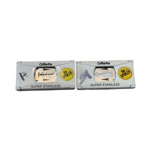 Vintage Gillette Super Stainless The Spoiler Razor Blades 2pk Made in USA